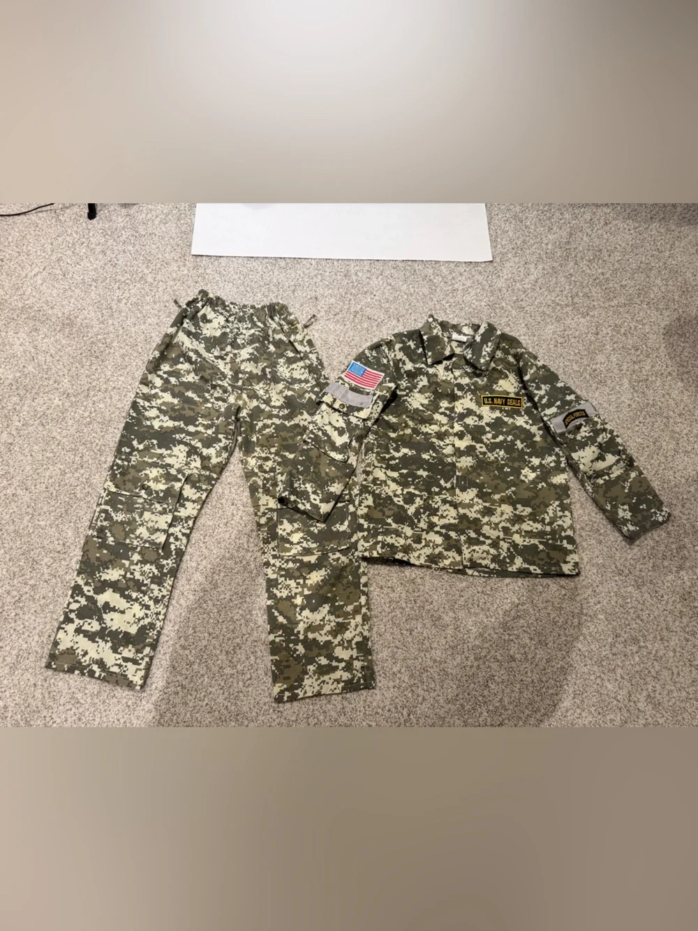 Dress Up America Special Forces Navy Seal Camo Costume Set Kids Medium 8-10